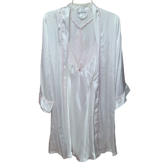 Linea Donatella Mrs Wrap Robe Babydoll ChemiseNightgown Set Sexy Romantic M Soft - Picture 6 of 16